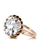 Originální vinobraní 14K produkt s růžovým zlatým krychlovým zirkonem prsten vinobraní Vrc035r